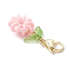 Flower Polymer Clay & Glass Pendants Decorations HJEW-MZ00327-04-4