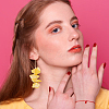 3 Pairs 3 Colors Cloth Flower Cluster Dangle Stud Earrings EJEW-AN0002-04-5