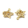 Brass Micro Pave Clear Cubic Zirconia Charms KK-H460-18G-2