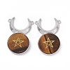 Natural Tiger Eye Connector Charms G-G983-02P-04-3