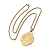 201 Stainless Steel Saint Saint Michael The Archangel Pendant Necklaces for Women NJEW-M105-02G-2