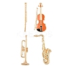 4Pcs 4 Styles Musical Instruments Series Enamel Pins JEWB-Z043-03G-1