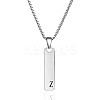 304 Stainless Steel Rectangle with Letter Pendant Box Chain Necklaces FS-WGD7C78-26-1