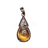 Retro Hollow Natural Tiger Eye  Pendants PW-WGBA09F-03-1