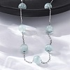 304 Stainless Steel Cat Eye Round Beads Handmade Chain Necklaces for Women NJEW-C073-01P-05-3