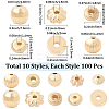 1000Pcs 10 Styles CCB Plastic Beads CCB-PA0001-06-2