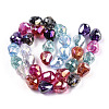 Transparent Electroplate Glass Beads Strands EGLA-N006-079-2