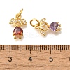 Rack Plating Brass Micro Pave Cubic Zirconia Charms KK-I716-24G-3