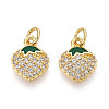 Brass Micro Pave Cubic Zirconia Charms KK-N265-13G-1