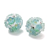 Polymer Clay Rhinestone Beads with Resin RESI-Z045-07-2