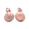 Brass Micro Pave Cubic Zirconia ASL Charms X-KK-G360-11RG-2