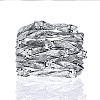 Brass Micro Pave Clear Cubic Zirconia Finger Rings WG34DCF-02-1