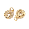 Christmas Brass Micro Pave Cubic Zirconia Charms KK-L255-18G-03-2
