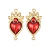 Brass Pave Clear Cubic Zirconia Connector Charms KK-L251-18G-02-1