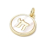 Brass & Natural White Shell Pendants KK-CBA56EF-16G-01-2