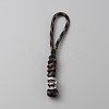 Braided Polyester EDC Knife Parachute Lanyard Alloy Skull Bead Pendant Decoration for Men KEYC-WH0036-32B-1