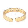 Crystal Rhinestone Oval with Square Open Cuff Ring X-RJEW-I096-20G-3