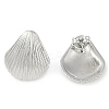 Rack Plating Shell shape Brass Stud Earrings for Women EJEW-Z059-01P-2