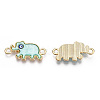 Alloy Enamel Elephant Connector Charms ENAM-A139-07G-05-1