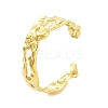 Real 18K Gold Plated 304 Stainless Steel Open Cuff Rings for Women RJEW-B061-01G-06-1
