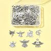 80Pcs Tibetan Style Alloy Moon with Fairy Pendants TIBEP-FA0001-RS-8
