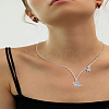 1Pc Alloy Crystal Rhinestone Star Planet Pendant Necklaces for Women NJEW-LP0003-20P-1