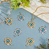 8Pcs 2 Colors Brass Micro Pave Cubic Zirconia Pendants KK-BBC0019-54-3