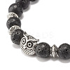 Natural Lava Rock Round Beads Stretch Bracelet BJEW-JB07477-5