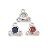 Brass Micro Pave Cubic Zirconia Flat Round Chandelier Component Links KK-B170-05P-1