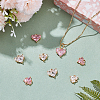 8Pcs 4 Styles Brass Charms KK-WR0001-60-4