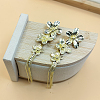 Fashionable Brass Flower Stud Earrings for Women WF1855-1-1