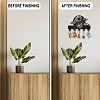Wood & Iron Wall Mounted Hangers HJEW-WH0055-223-5