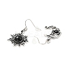 Resin Beaded Moon and Sun Asymmetrical Earrings LS-EJEW-C036-01E-2
