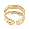 Ion Plating(IP) 304 Stainless Steel Enamel Cuff Finger Rings RJEW-L107-035G-02-3