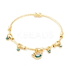 Brass Pave Clear Cubic Zirconia Charm Bangles for Women BJEW-S147-20B-G-1