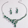 Teardrop Alloy Rhinestone Bib Necklaces & Stud Earring Sets for Women FS-WG2AA93-01-2