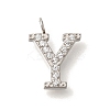 304 Stainless Steel Micro Pave Cubic Zirconia Pendants STAS-H228-06P-Y-1