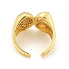 Oval Clear Cubic Zirconia Open Cuff Ring RJEW-L121-042G-3