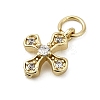 Brass Micro Pave Cubic Zirconia Tiny Cross Charms ZIRC-G128-04G-1-2
