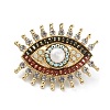 Rhinestone Evil Eye Brooch with Imitation Pearl JEWB-WH0029-26G-1