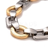 PVD Vacuum Plating 201 Stainless Steel Link Chain Bracelet LS-STAS-E160-05GP-2