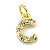 Letter Brass Micro Pave Clear Cubic Zirconia Pendants KK-K354-06G-C-1