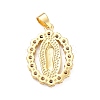 Brass Micro Pave Clear Cubic Zirconia Pendants ZIRC-A021-33G-2