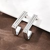 304 Stainless Steel Trapezoid Stud Earrings EJEW-P324-13P-3