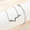 Brass Pave Black Cubic Zirconia Snake Pendant Necklaces NJEW-D320-02ASP-3