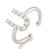 Rack Plating Brass Open Cuff Rings for Women RJEW-F162-01P-U-1