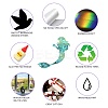6PCS 2 Styles PVC Stickers Dazzling Color Window Stickers 3D Laser Fish And Mermaid Static Glass Window Stickers JX833A-5