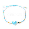 Glass Seed Bead & Glass Braided Bead Bracelets PP1183-6-1