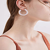 1 Pair Stylish Stainless Steel Fever Hoop Earrings EJEW-LP0011-05C-1