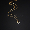 304 Stainless Steel Enamel Ring Pendant Necklaces for Women UA5273-1-1